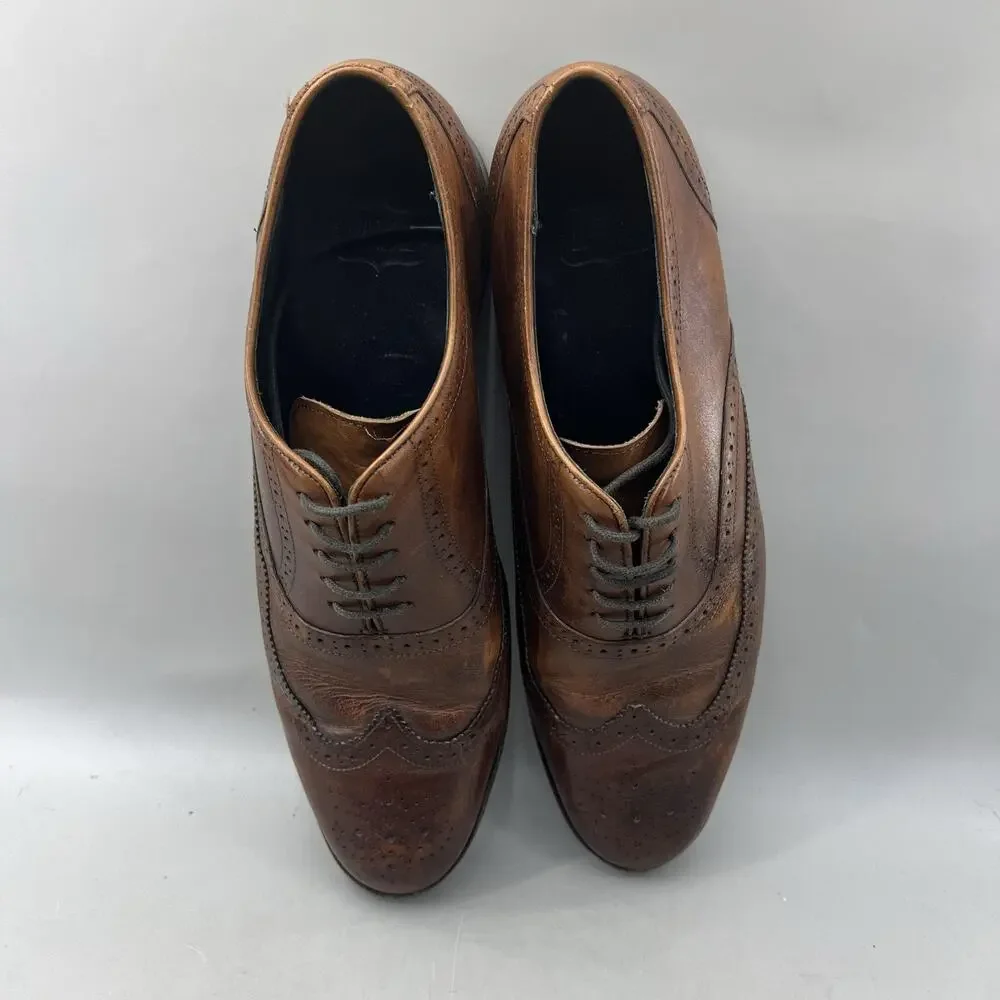 Thursday Boot Aviator Brogue Oxford Men Size 11 Brown Leather Wingtip Low Shoes